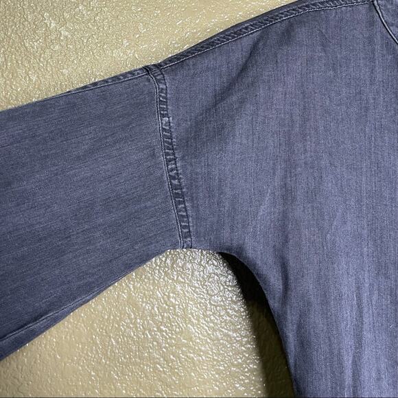 Madewell Womens Top Size XXS Black Long Sleeve Chambray V-Neck Pullover Casual - Picture 10 of 12